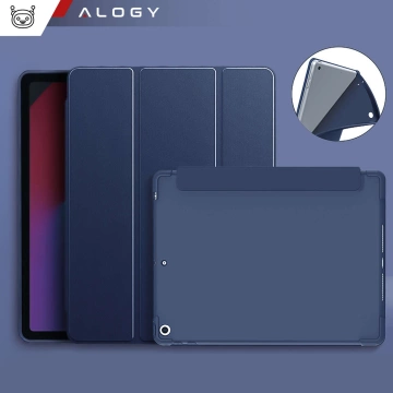 Obal pre Apple iPad 10.2 9 Gen 8/7 2021/2020/2019 Smart Pencil Case Alogy TPU Kryt na tablet námornícka modrá