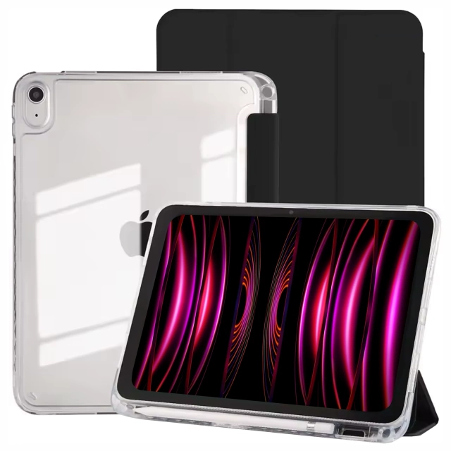 Etui do Apple iPad 11gen. 11" 2025 / 10gen. 10.9" 2022 Ochronne Hybrydowe z Miejscem na Rysik, Składana Okładka, Funkcja Podstawki, Alogy HybridBook™ Case – Czarne
