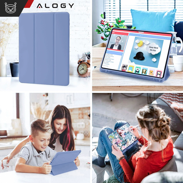 Case for Apple iPad 10.2 9 Gen 8/7 2021/2020/2019 Smart Pencil Case Alogy TPU Tablet Cover Blue
