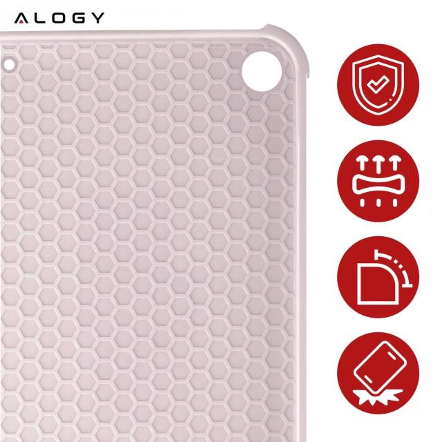 Hülle für Apple iPad 10.2 9 Gen 8/7 2021/2020/2019 Smart Pencil Case Alogy TPU Tablet Cover Rosa Glas