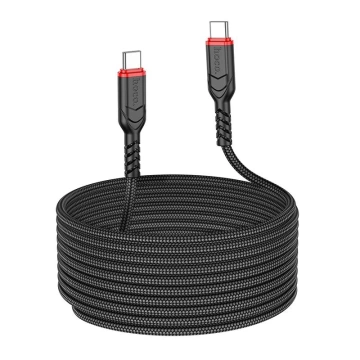 Kabel HOCO Typ C na Typ C X59 3m černý PD 60W 3A nylonový opletení