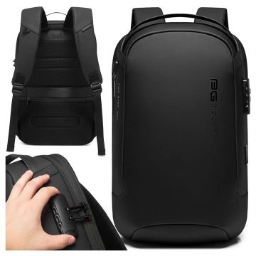 Bange voděodolný batoh na 15,6" notebook, městský cestovatel, 45x30x16 cm, do práce, do letadla, pánské, dámské, s USB portem Černá