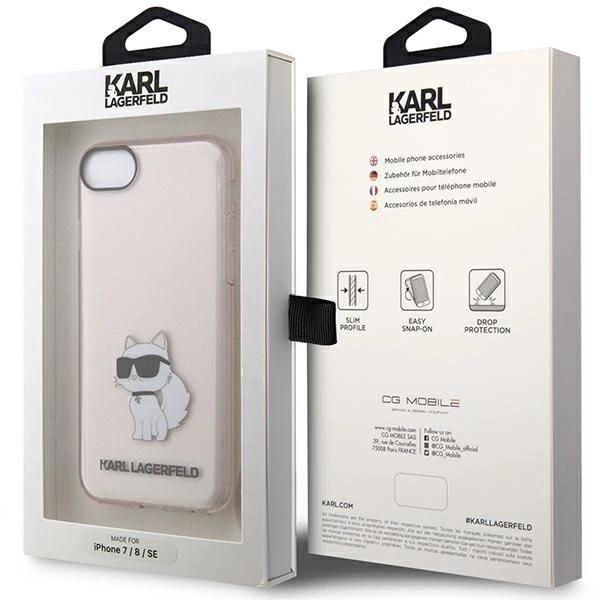 Karl Lagerfeld Handyhülle für iPhone 7/8/SE 2020/2022 pink/pink Hardcase Ikonik Choupette