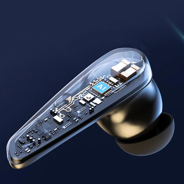 Bezdrátová Bluetooth 5.2 TWS sluchátka v pouzdře pro powerbanku pro hráče, LED hraní, černá