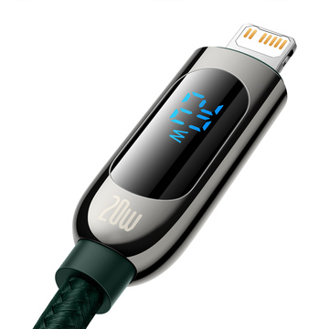 Kabel 2m Baseus Display PD 20W USB-C Type C для Lightning для iPhone Зелений