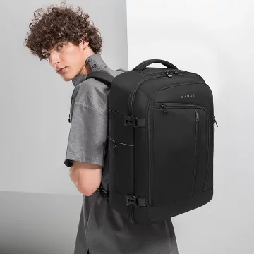Bange Waterproof Backpack for Laptop 15.6" City Travel 45x30x16 cm for Work Airplane Men's Women's with USB Port Black