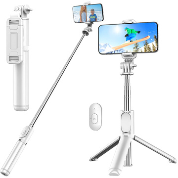 Selfie Stick Tripod Alogy Q01 Tripod Bluetooth držiak telefónu na diaľkové ovládanie pre fotenie biely