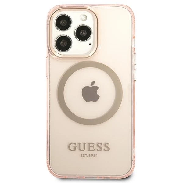 Etui Guess GUHMP13XHTCMP pro iPhone 13 Pro Max 6,7" pevný obal Gold Outline Translucent MagSafe