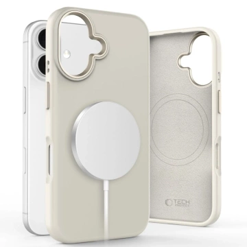 Silikonový kryt Tech-Protect Pure MagSafe Cosmic Latte pro iPhone 16