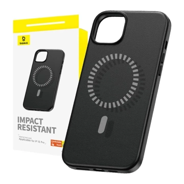 Magnetický kryt na telefon Baseus Fauxther Series pro iPhone 15 Pro (černý)
