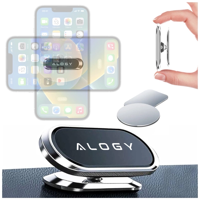 Alogy univerzálny magnetický držiak do auta do auta na telefón na kokpit na palubnú dosku Black