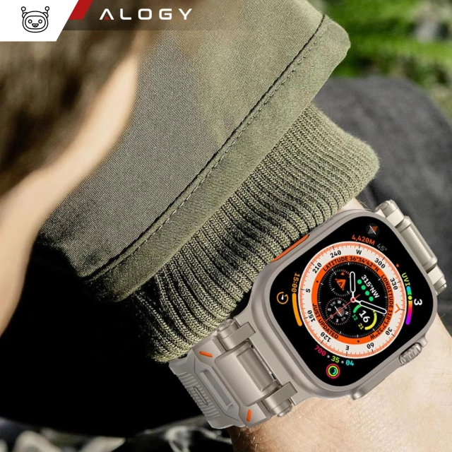 Ремінець-браслет Alogy Luxury Metal TPU Band для Apple Watch 42/44/45/49 мм бежевий