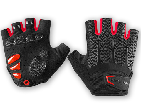 M RockBros S169BR-M cyklistické rukavice bez prstů černé