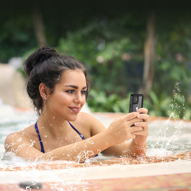 Puzdro na iPhone 14 Pro Max Waterproof Armored 360 Case Hybrid Lens Camera Protection IP68 Waterproof Black