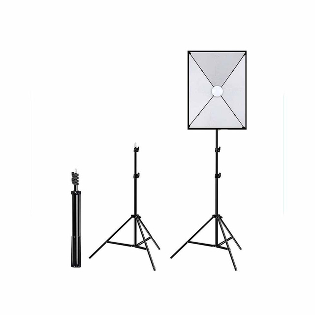 Zestaw studyjny Softbox LED Puluz 50x70cm, statyw, żarówka LED 1 szt PU5070EU