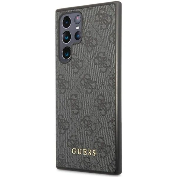 Etui Guess GUHCS23LG4GFGR für Samsung Galaxy S23 Ultra S918 szary/grey hardcase 4G Metal Gold Logo