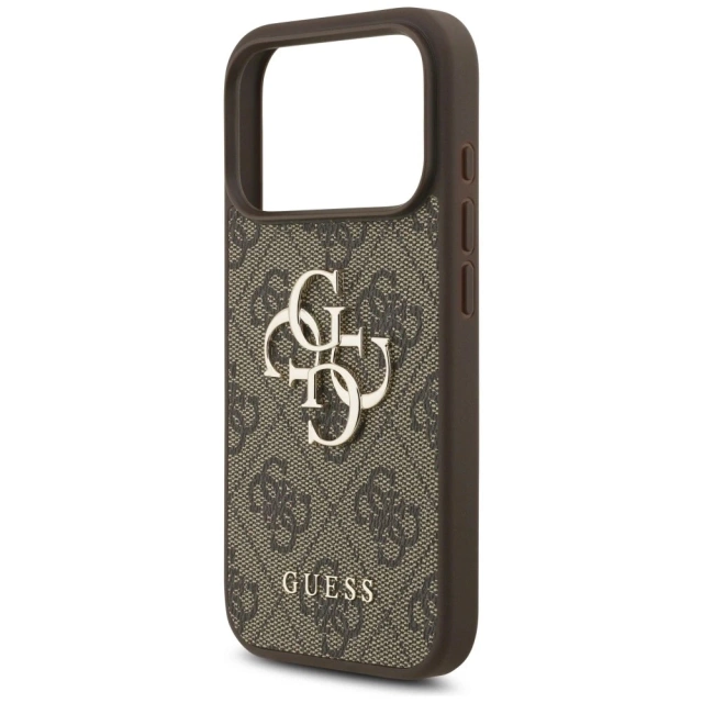 Etui Guess Hardcase 4G Big Metal Logo do iPhone 17 Pro, brązowe