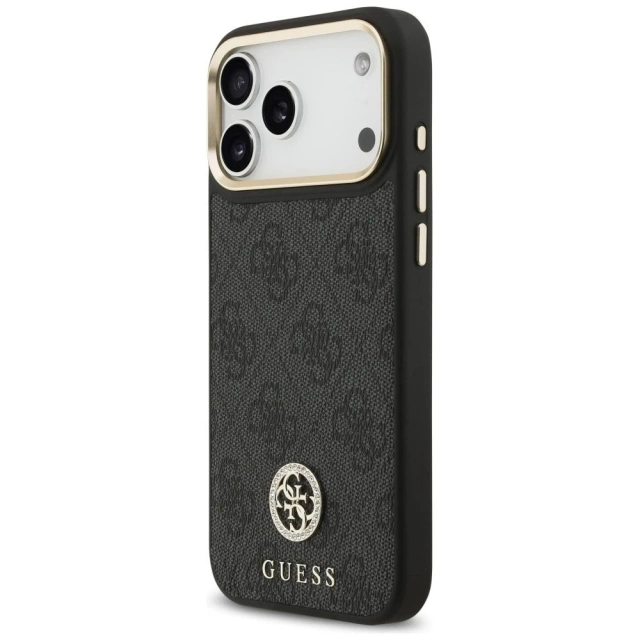 Etui Guess 4G Strass Logo Big Strap MagSafe do iPhone 17 Pro Max Czarny