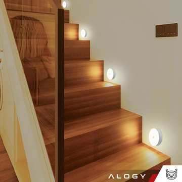 Лампа LED датчик руху сутінковий нічник Alogy Sensor Light Бездротове освітлення меблів Тепле світло 3000k
