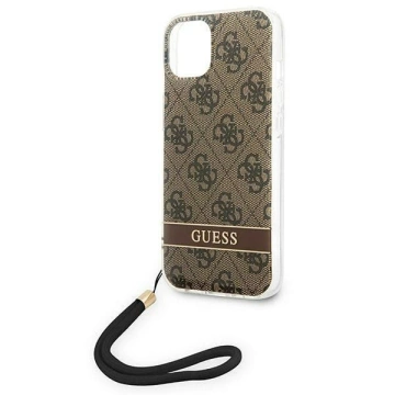 Etui Guess GUOHCP14MH4STW do Apple iPhone 14 Plus 6,7" brązowý/hnědý pevný obal 4G Print Strap