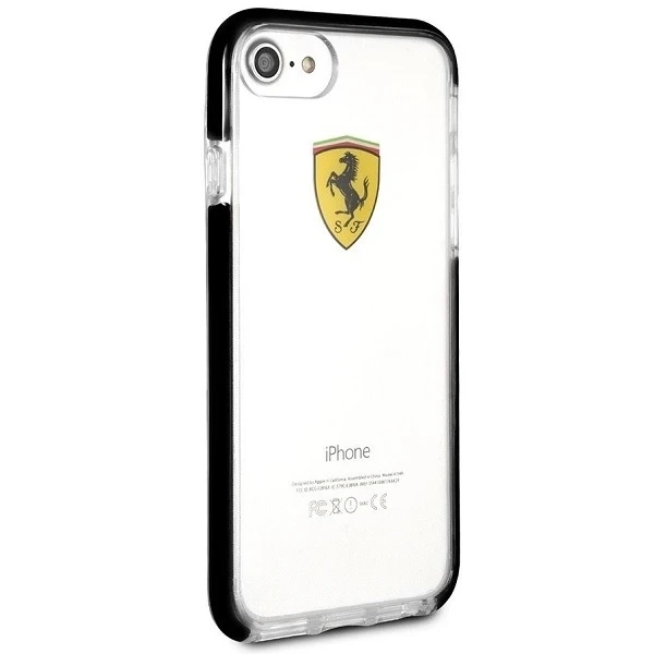 Etui na telefon Ferrari Hardcase iPhone 7/8 SE 2020 / SE 2022 Stoßfest transparent schwarz