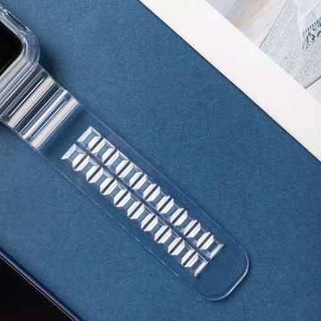 Sportovní řemínek silikonový náramek s pouzdrem na hodinky pro Apple Watch 1 2 3 38 mm transparentní
