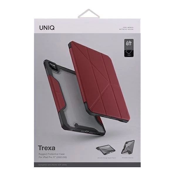 UNIQ Hülle Trexa iPad Pro 11 "2021/2020 Antimikrobiell rot / rot