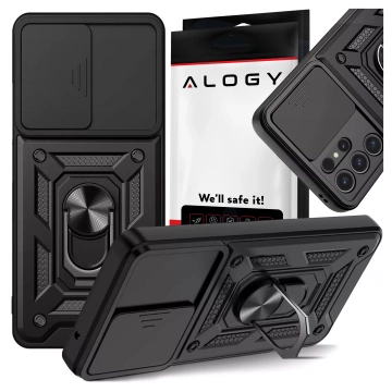 Case for Apple iPhone 16 armored Slide Case Ring camera protection housing Camshield Alogy black