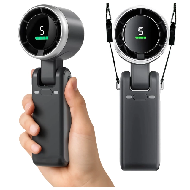 Schreibtischventilator, Standventilator, kleiner Umwälzventilator mit Clip, kabelloser Handventilator, 500 mAh, USB-C, Alogy White