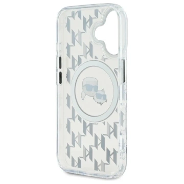 Kryt Karl Lagerfeld pre iPhone 16 6,1" priehľadný MagSafe IML Monogram Karl