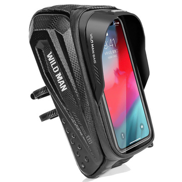 Bicycle bag Wildman Front Frame Bicycle Bag ES10X handlebar holder for phone 1.2l Black