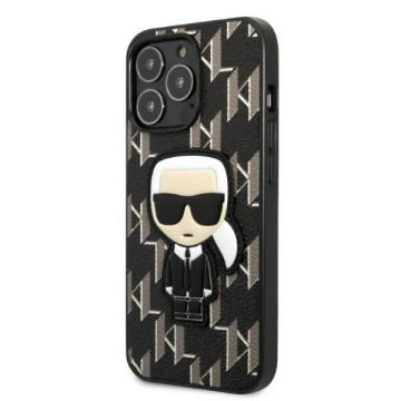 Ochranné puzdro na telefón Karl Lagerfeld KLHCP13LPMNIKBK pre Apple iPhone 13 Pro / 13 6,1" pevné puzdro čierne/čierne Monogram Ikonik Patch