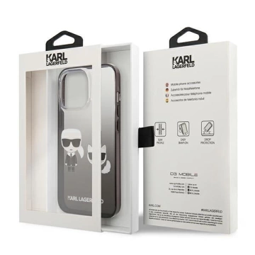 Karl Lagerfeld KLHCP13LTGKCK iPhone 13 Pro / 13 6,1" pevný obal černý/černý Gradient Ikonik Karl