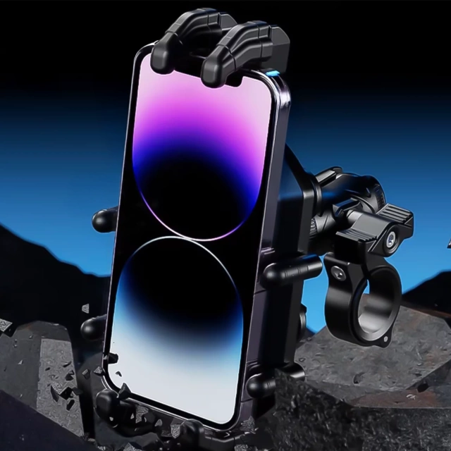 Držák na motorku KEWIG M11B pro telefon s QC 3.0 15W Qi nabíječkou černý