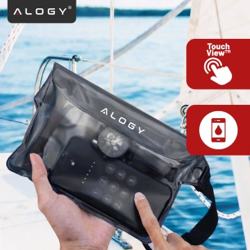 Vodotěsné pouzdro Pasová taška Pouzdro na telefon Vodotěsné pouzdro 21,5 x 23,5 cm Alogy Waterproof Black