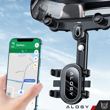 Držák telefonu do auta na zpětné zrcátko do auta Alogy Mirror Car Holder Black