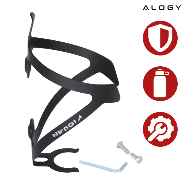 Košík na fľašu s vodou, pitie, fľaša na vodu, držiak na bicykel, univerzálny držiak na fľašu s vodou, s priestorom pre Airtag, čierna a červená