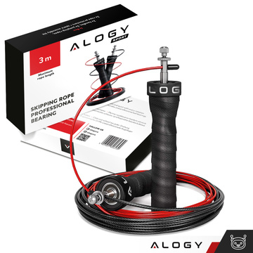 Adjustable boxing rope Crossfit Fitness Alogy Sport with replaceable links 300cm bearings comfortable Black