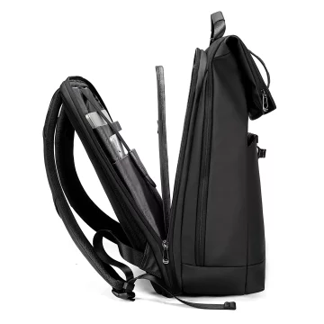 Bange wasserdichter Rucksack für 15,6-Zoll-Laptop, Stadtreisender, 45 x 30 x 16 cm, für Arbeit, Flugzeug, Herren, Damen, mit USB-Anschluss Schwarz