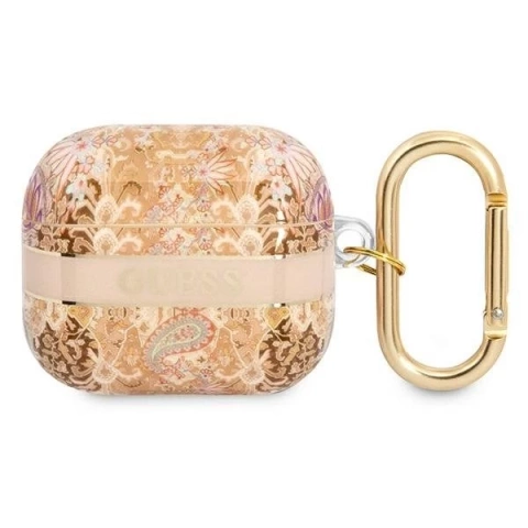 Guess GUA3HHFLD AirPods 3 Cover złoty/gold Paisley Strap Collection