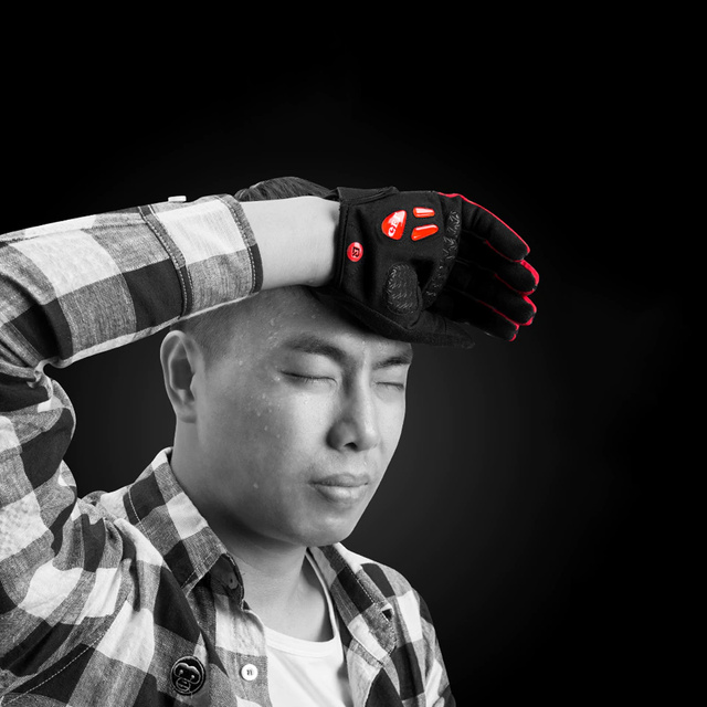 Велорукавички L RockBros велоперкавички S169-1BR-L Black-Red