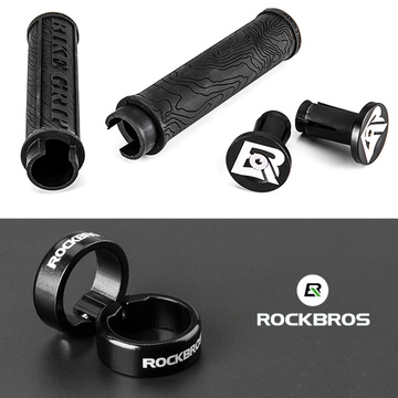 Grips bicycle grips handlebar grips ergonomic for bike Rockbros 2018-14ABK Black [2pcs]