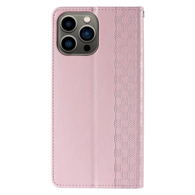 Magnetband-Hülle für iPhone 13 Pro Max Tasche Brieftasche Mini-Lanyard-Anhänger Pink