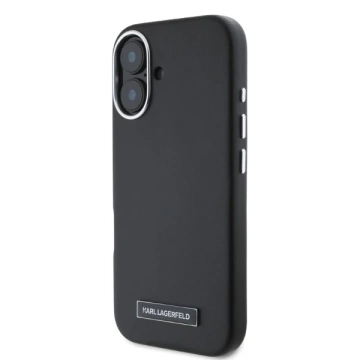 Pouzdro Karl Lagerfeld pro iPhone 16 6.1" Black MagSafe Hardcase FW Metal Plate