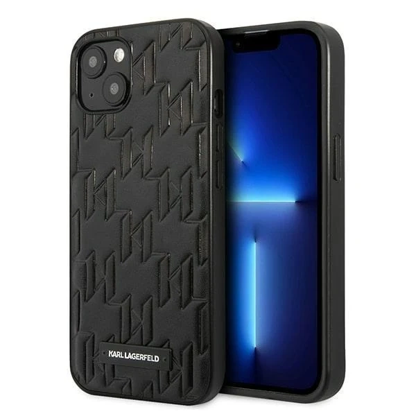 Ochranné puzdro na telefón Karl Lagerfeld KLHCP13SMNMP1K pre Apple iPhone 13 Mini 5,4" pevné puzdro čierne/čierne Monogram Plaque