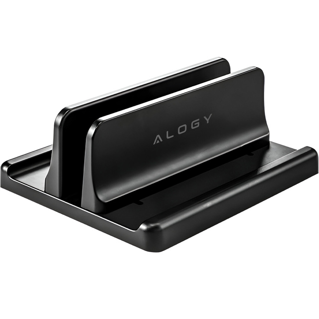 Vertical stand for laptop phone tablet 3in1 organizer holder adjustable desk stand Alogy black