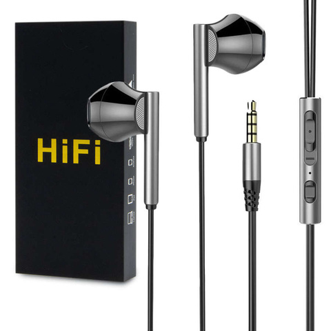 Дротові навушники Alogy Hi-Res Bass Earphones з міні-роз’ємом 3,5 мм, чорні
