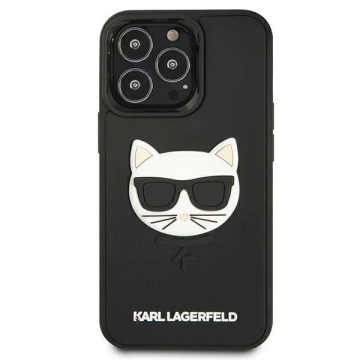 Karl Lagerfeld KLHCP13LCH3DBK 13 Pro / 13 6,1" čierny/čierny pevný kufrík 3D Gumová Choupette