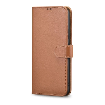 iCarer Haitang Leather Wallet Case Leather Case for Samsung Galaxy S22 (S22 Plus) Wallet Case Cover Brown (AKSM05BN)