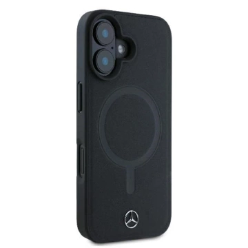 Mercedes Case for iPhone 16 Plus 6.7" Black Hardcase Smooth Leather MagSafe